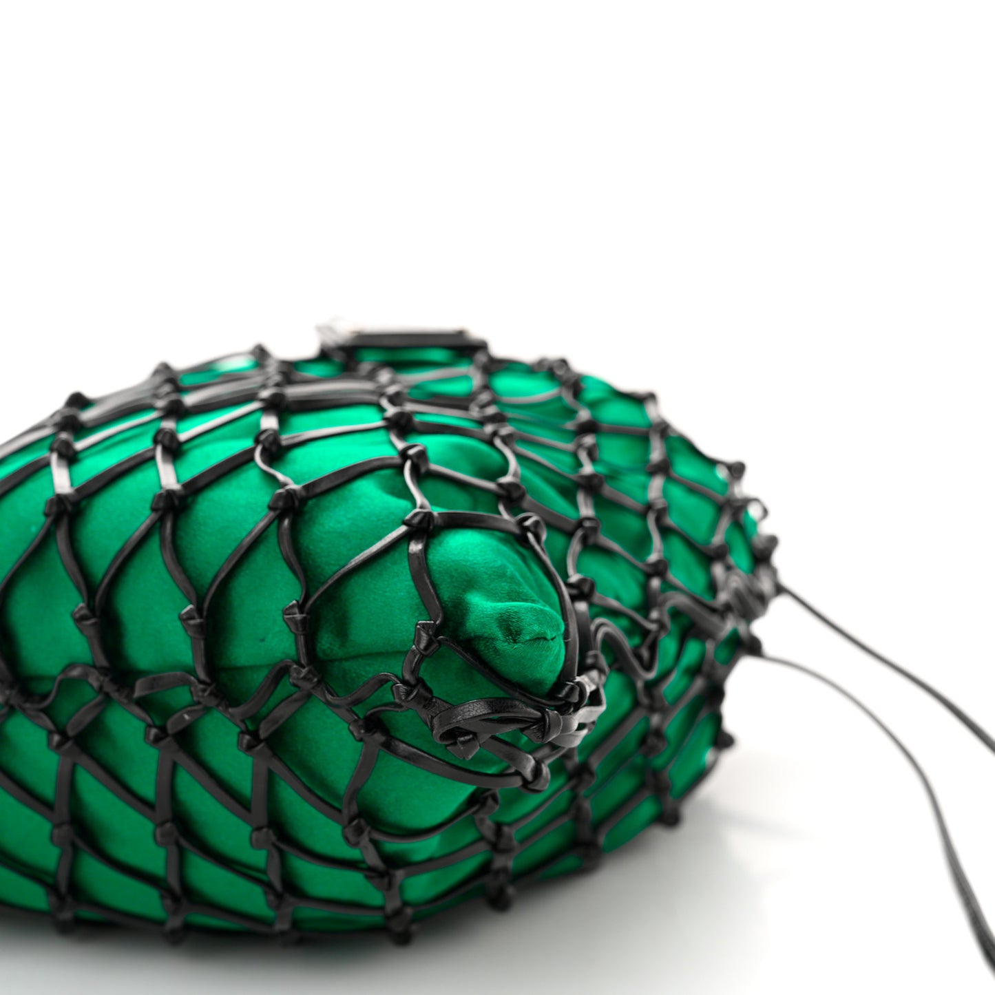Satin Net Chain Bag Green Black