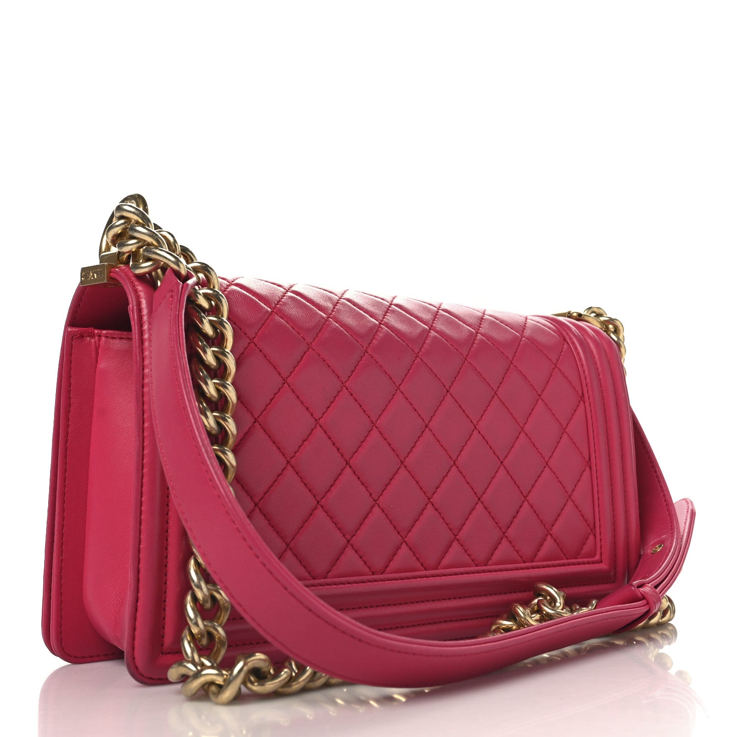 Chanel Lambskin Quilted Medium Boy Flap Fuchsia 3 of 10