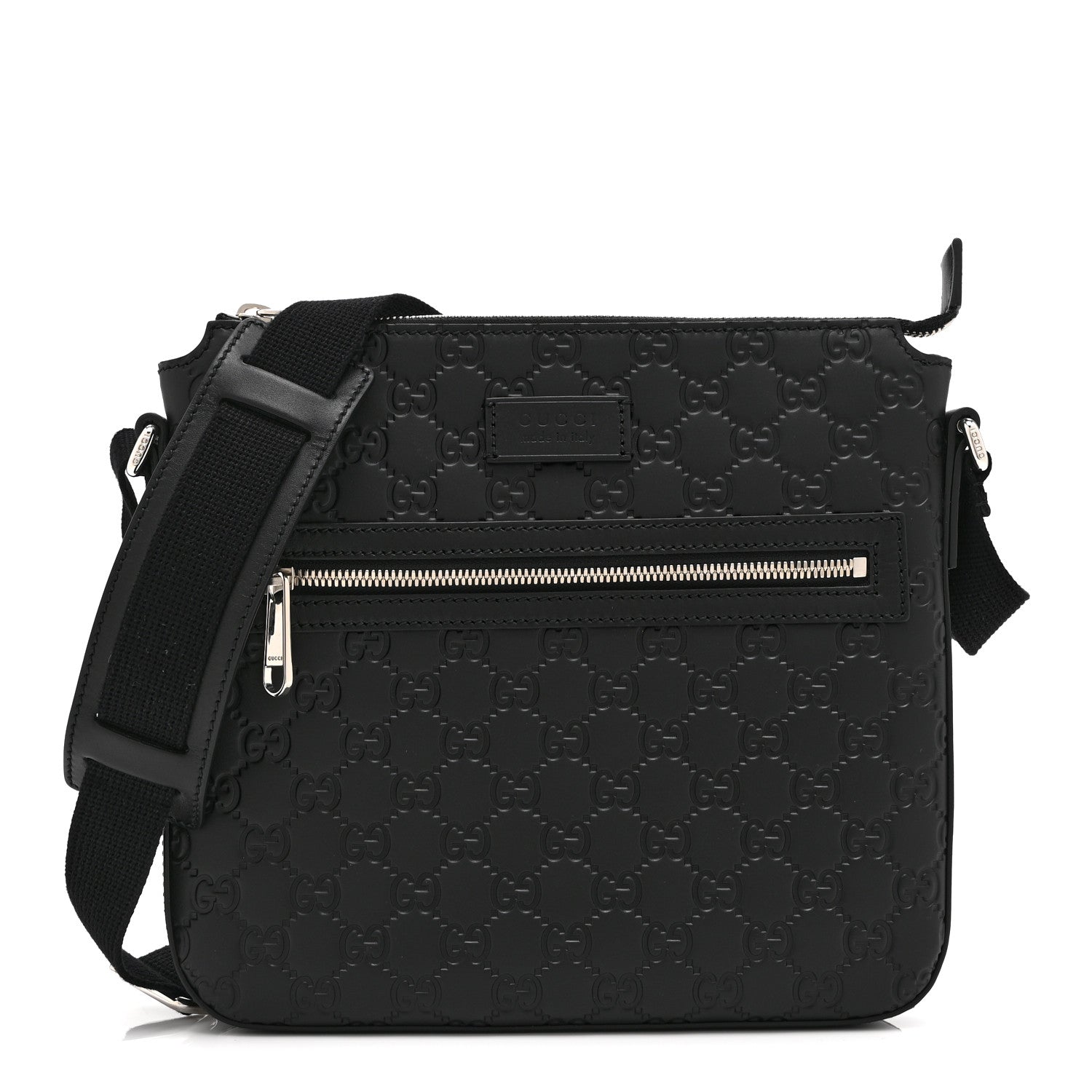 Gucci Guccissima Signature Small Messenger Bag Black 1 of 11