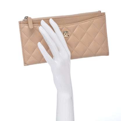 Chanel Caviar Quilted Classic Zip Pouch Beige 2 of 8