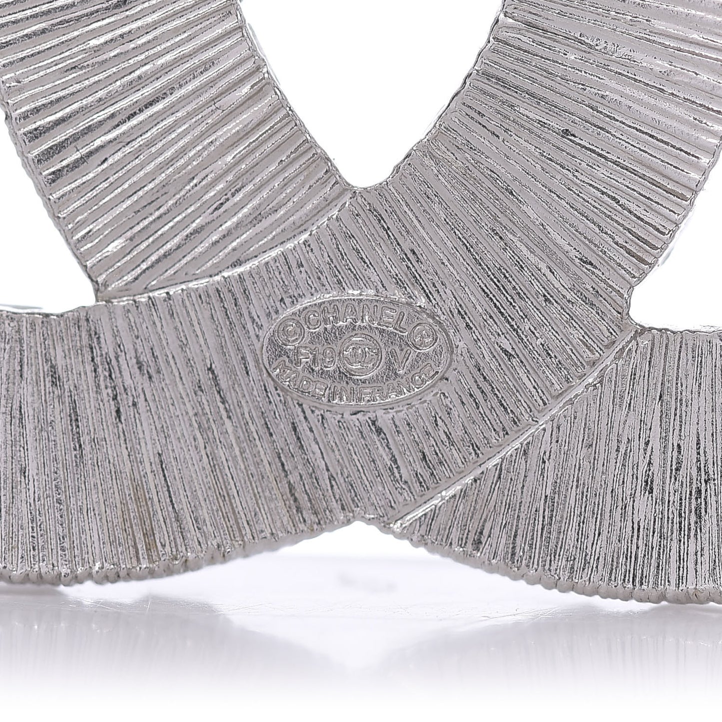 Baguette Crystal CC Brooch Silver