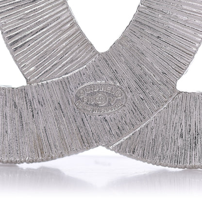 Chanel Baguette Crystal CC Brooch Silver 4 of 4