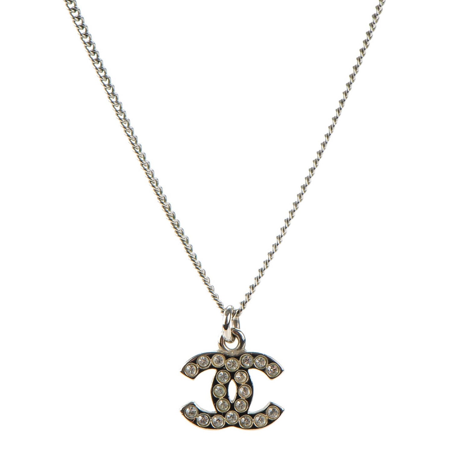 Crystal Timeless CC Necklace Silver