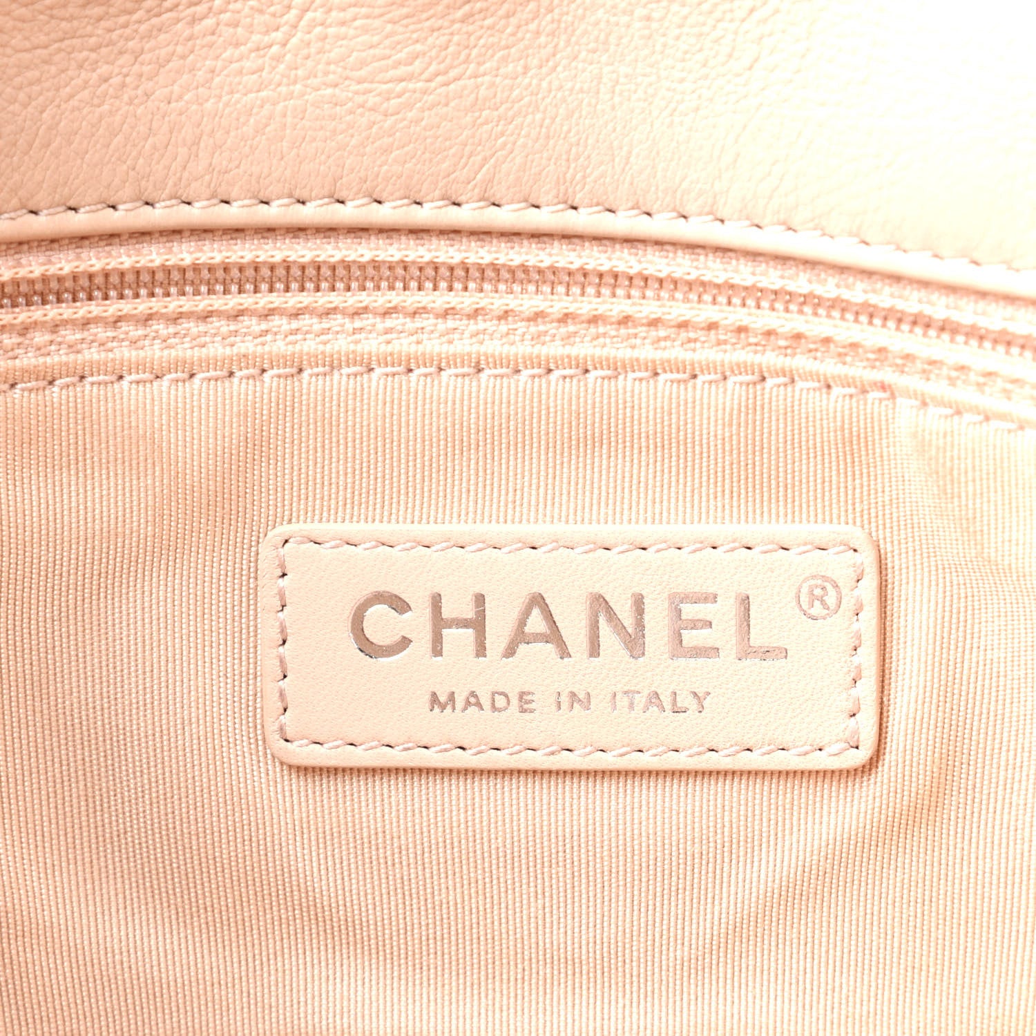 Chanel Calfskin Studded Chevron Quilted Medium Wars Flap Beige 6 of 9