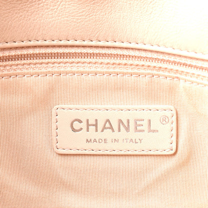 Chanel Calfskin Studded Chevron Quilted Medium Wars Flap Beige 6 of 9