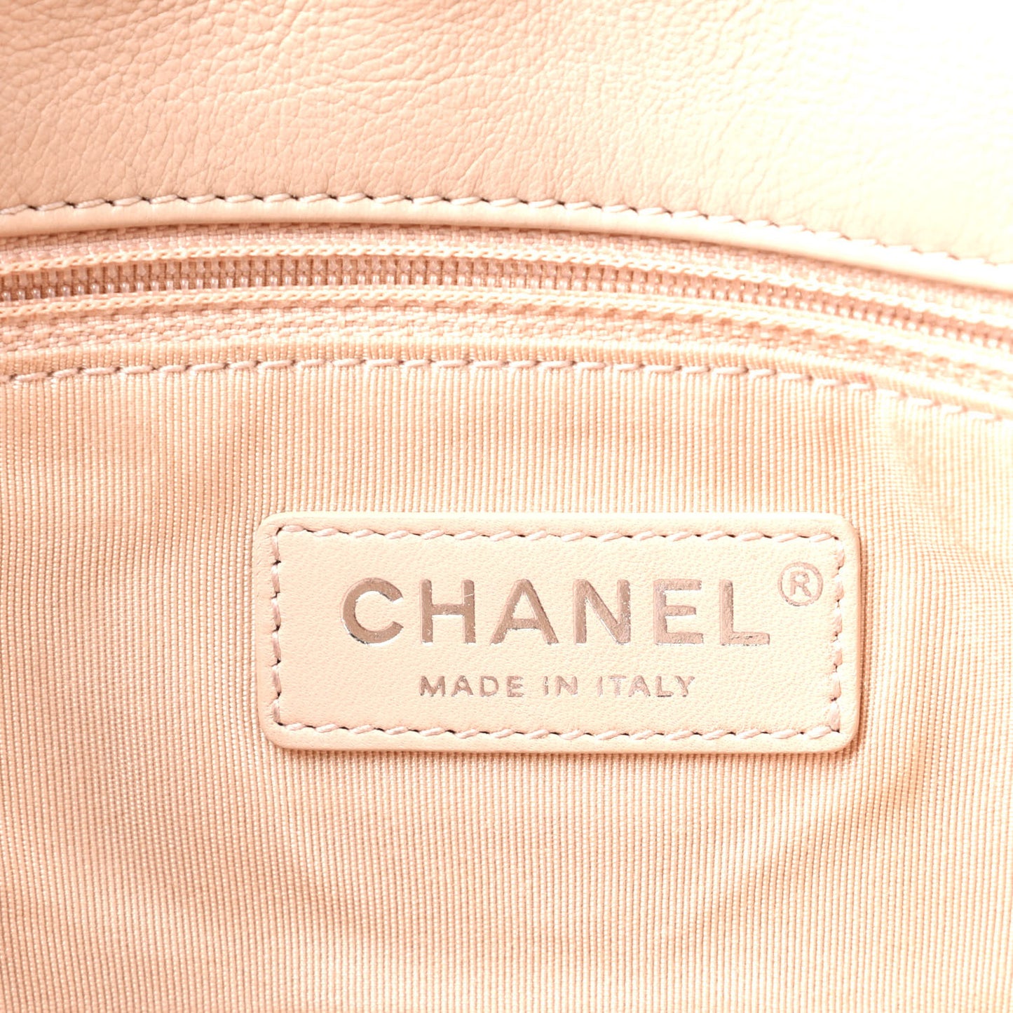 Calfskin Studded Chevron Quilted Medium Wars Flap Beige