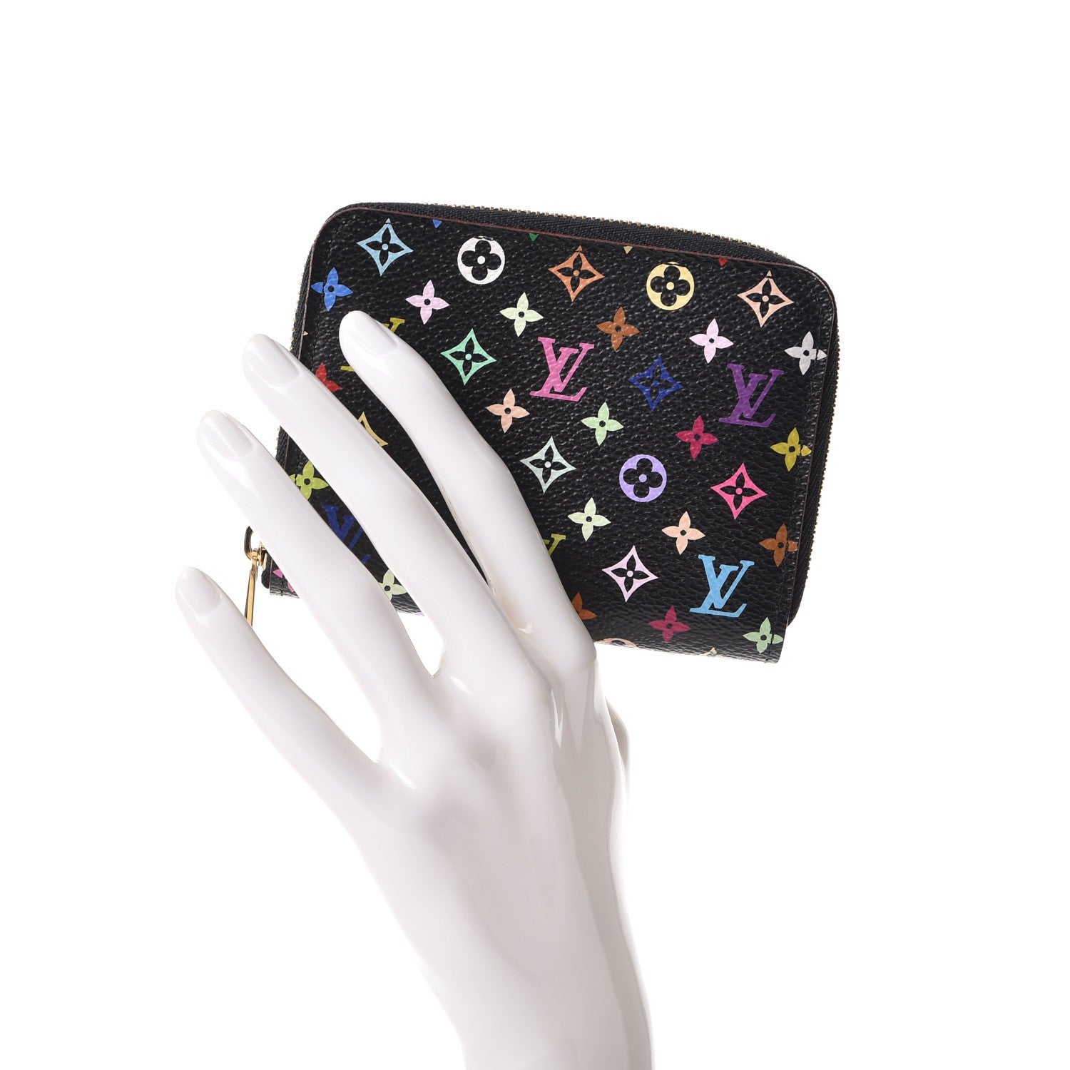 Louis Vuitton Monogram Multicolor Zippy Coin Purse Black Grenade 2 of 8