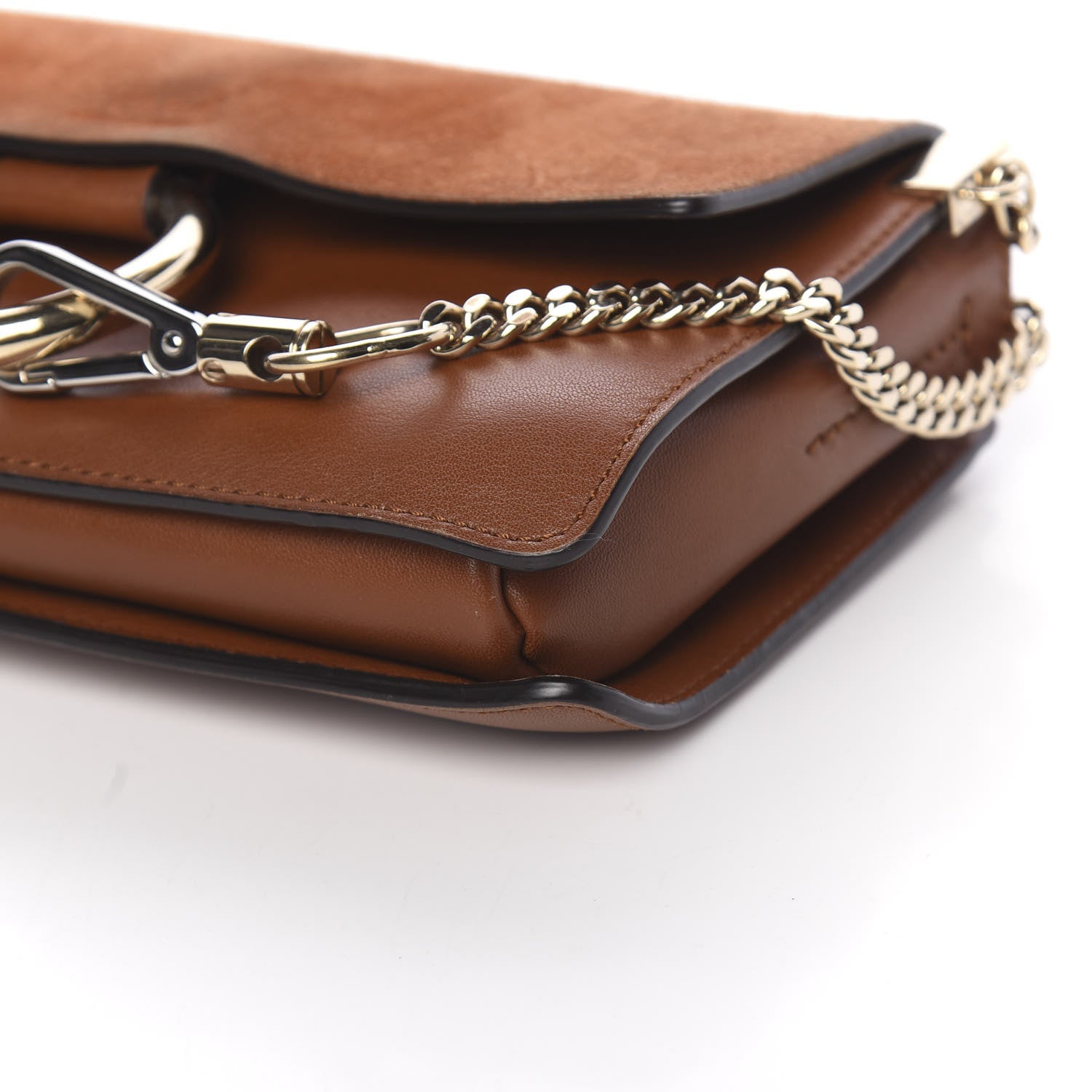 Chloe Suede Calfskin Small Faye Shoulder Bag Tobacco 8 of 11