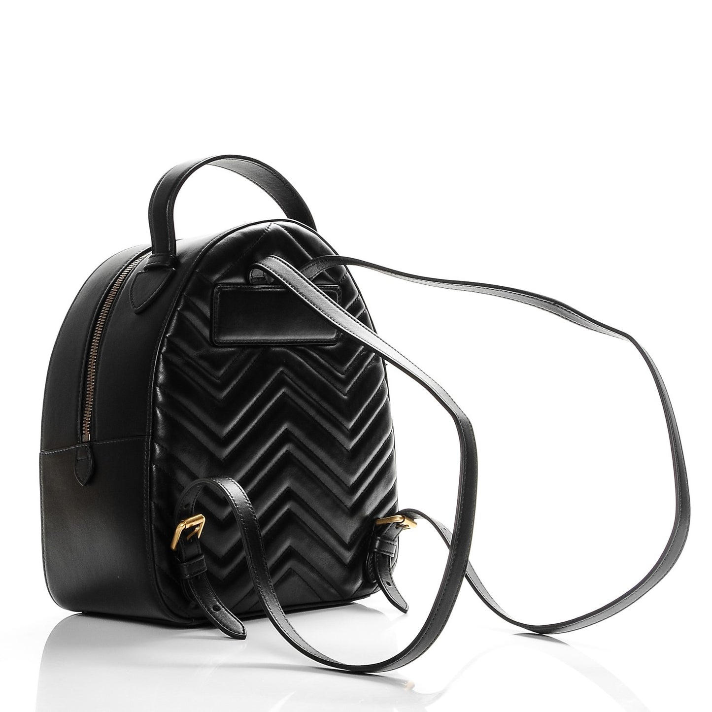 Calfskin Matelasse Animal Studs GG Marmont Dome Backpack Black
