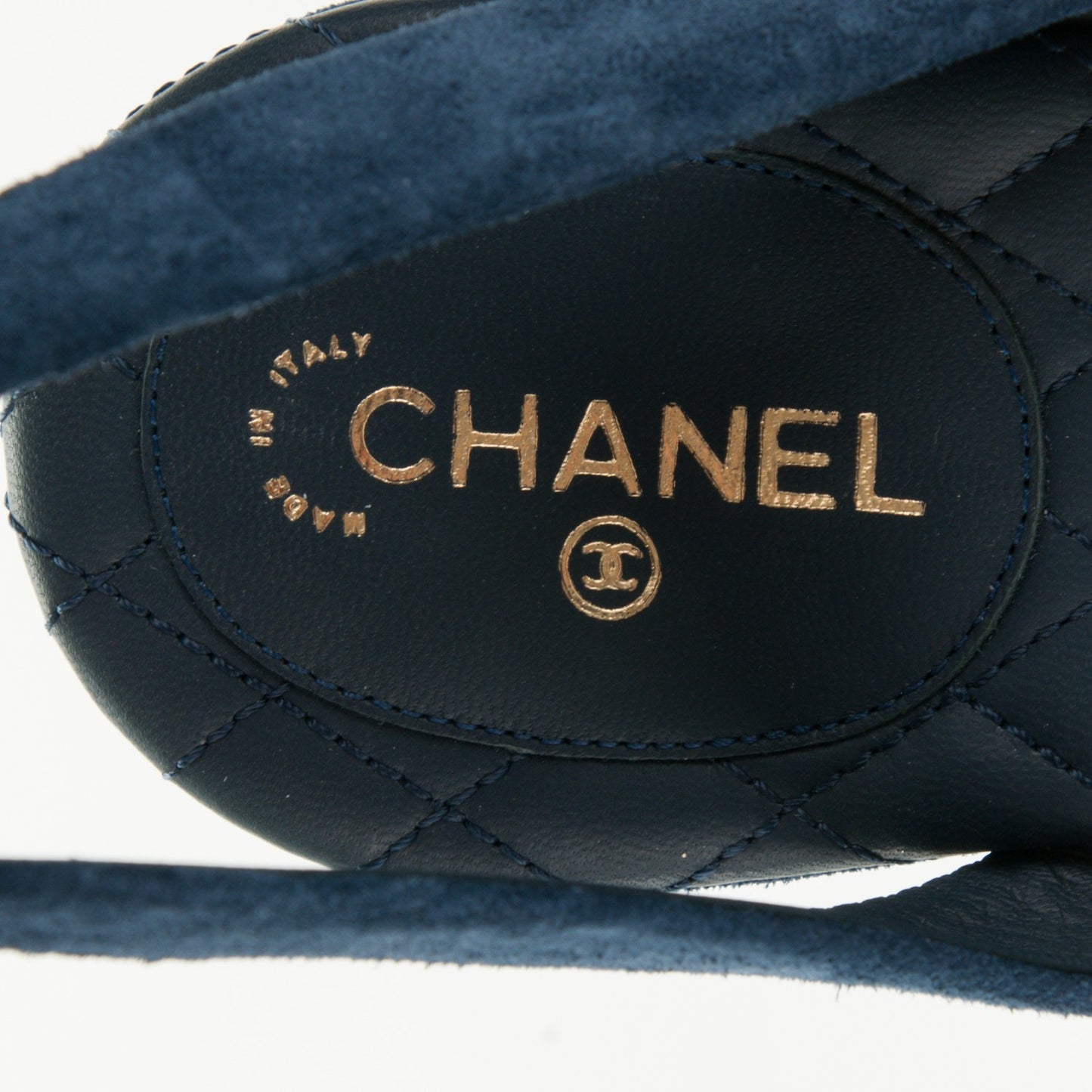 Suede Calfskin Platform Wedge Sandals 37.5 Blue