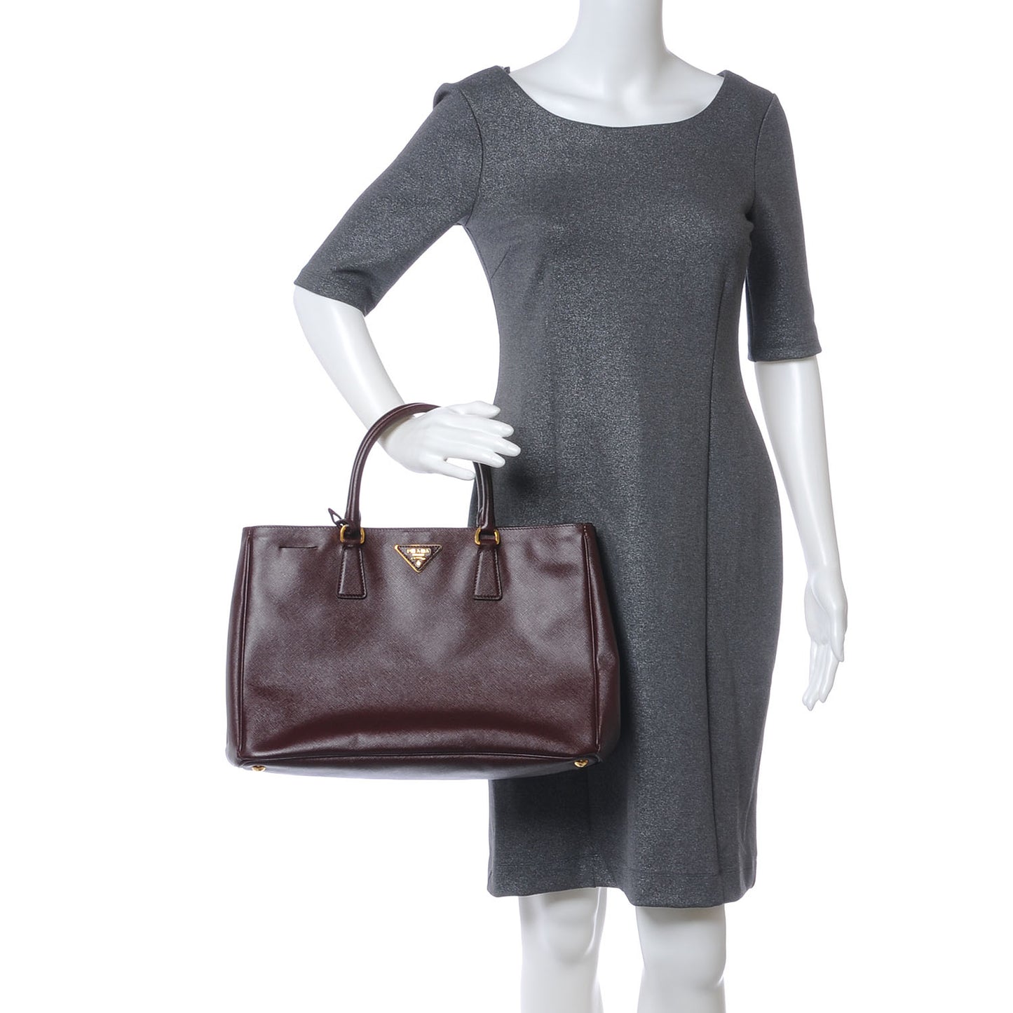 Saffiano Lux Medium Tote Bordeaux
