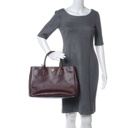 Prada Saffiano Lux Medium Tote Bordeaux 2 of 7