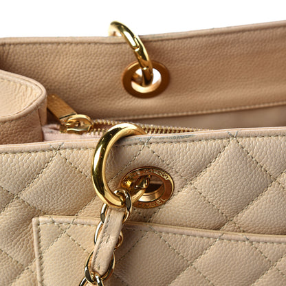 Chanel Caviar Quilted Grand Shopping Tote GST Beige Clair 15 of 27