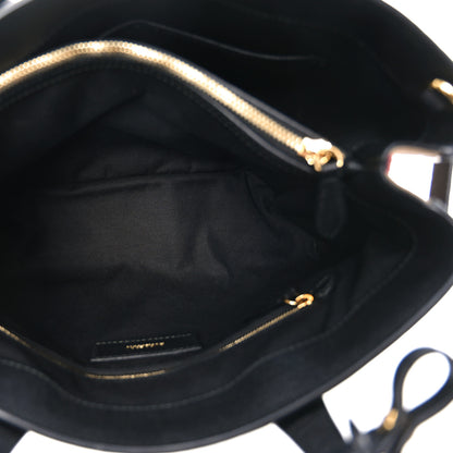 Burberry Grainy Calfskin House Check Medium Banner Tote Black 5 of 9