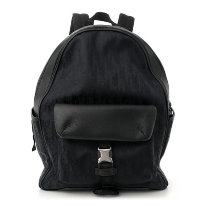 Christian Dior Grained Calfskin Nylon Oblique Explorer Backpack Black 1 of 14