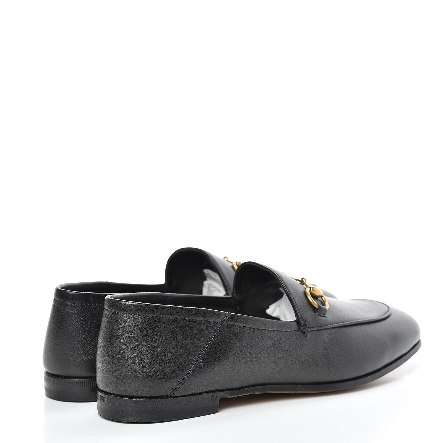 Gucci Lambskin Womens Brixton Horsebit Loafers 37.5 Black 4 of 9