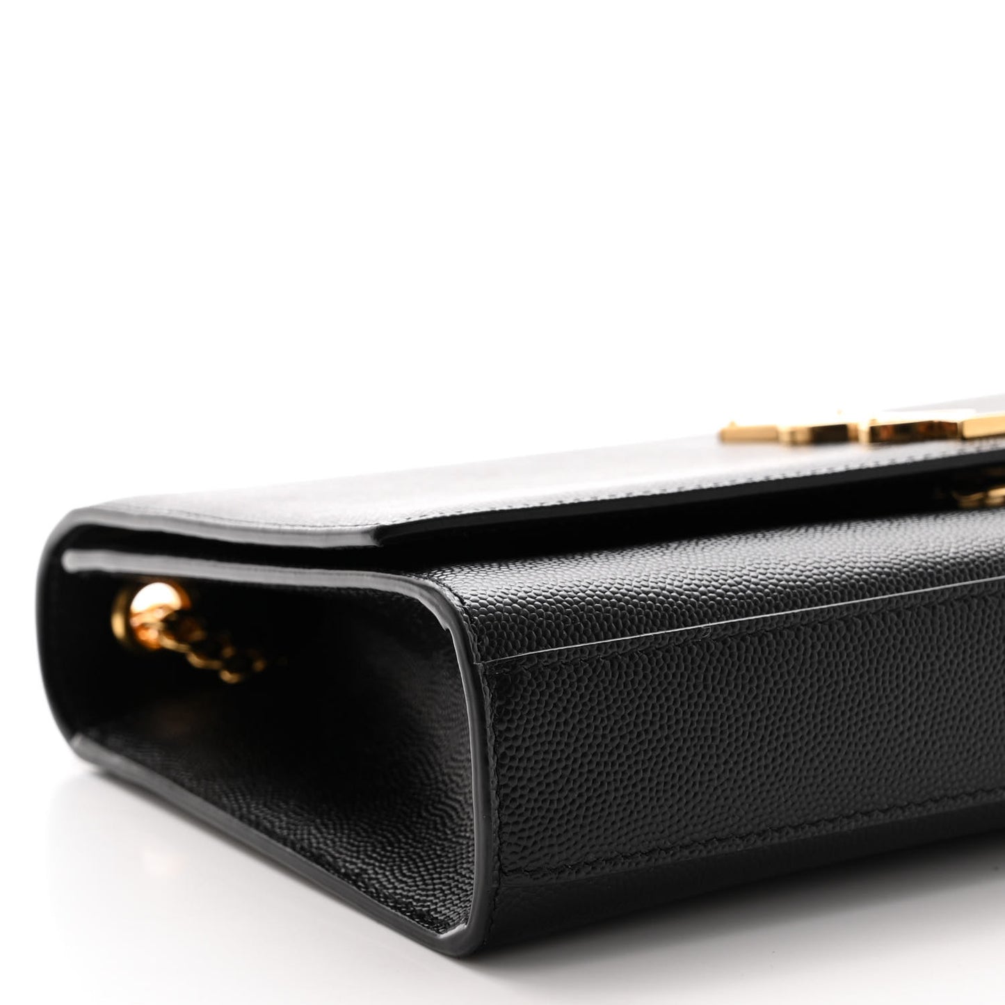SAINT LAURENT Grain De Poudre Medium Classic Monogram Kate Satchel Black