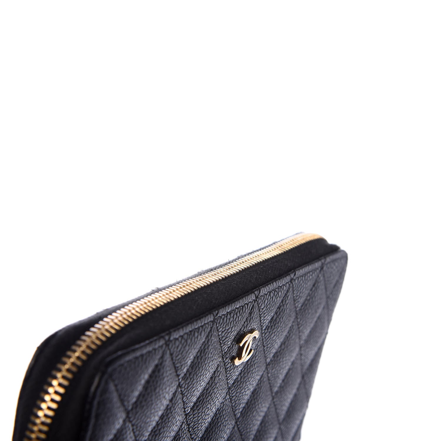 Chanel Caviar Quilted Large Gusset Zip Around Wallet Black 9 of 9