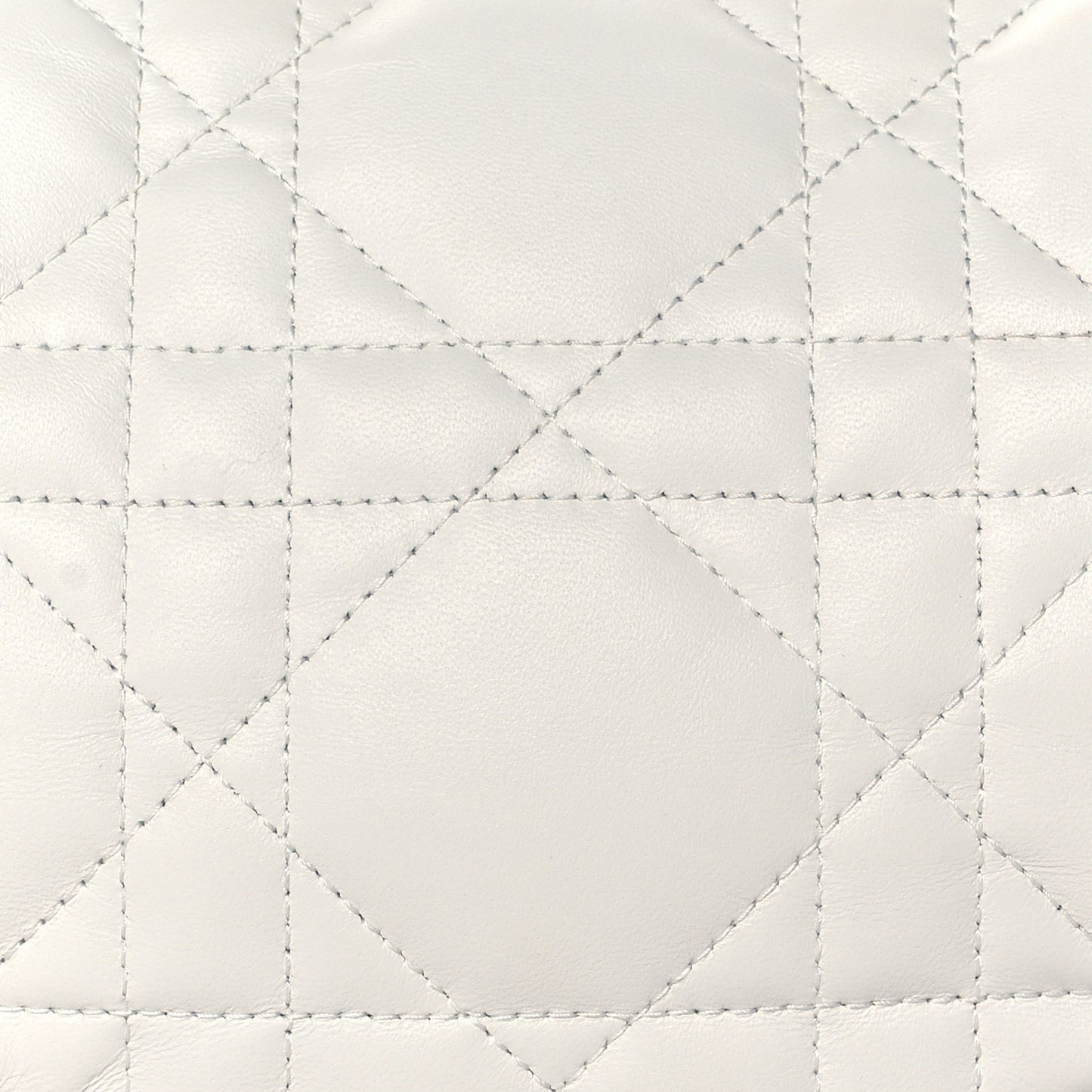 Lambskin Cannage Small Dior Vibe Hobo Bag White
