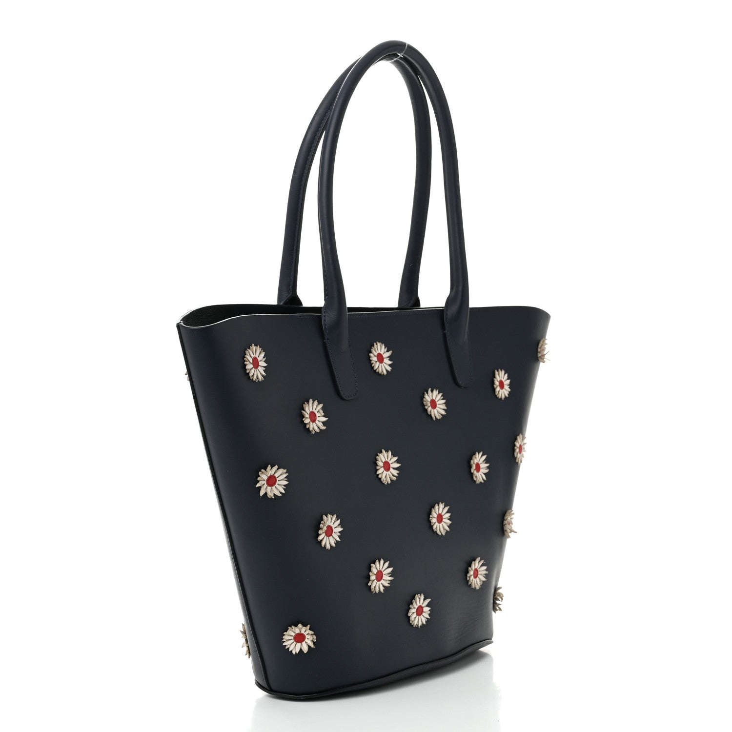 Mansur Gavriel Calfskin Daisy Triangle Tote Blue 3 of 9