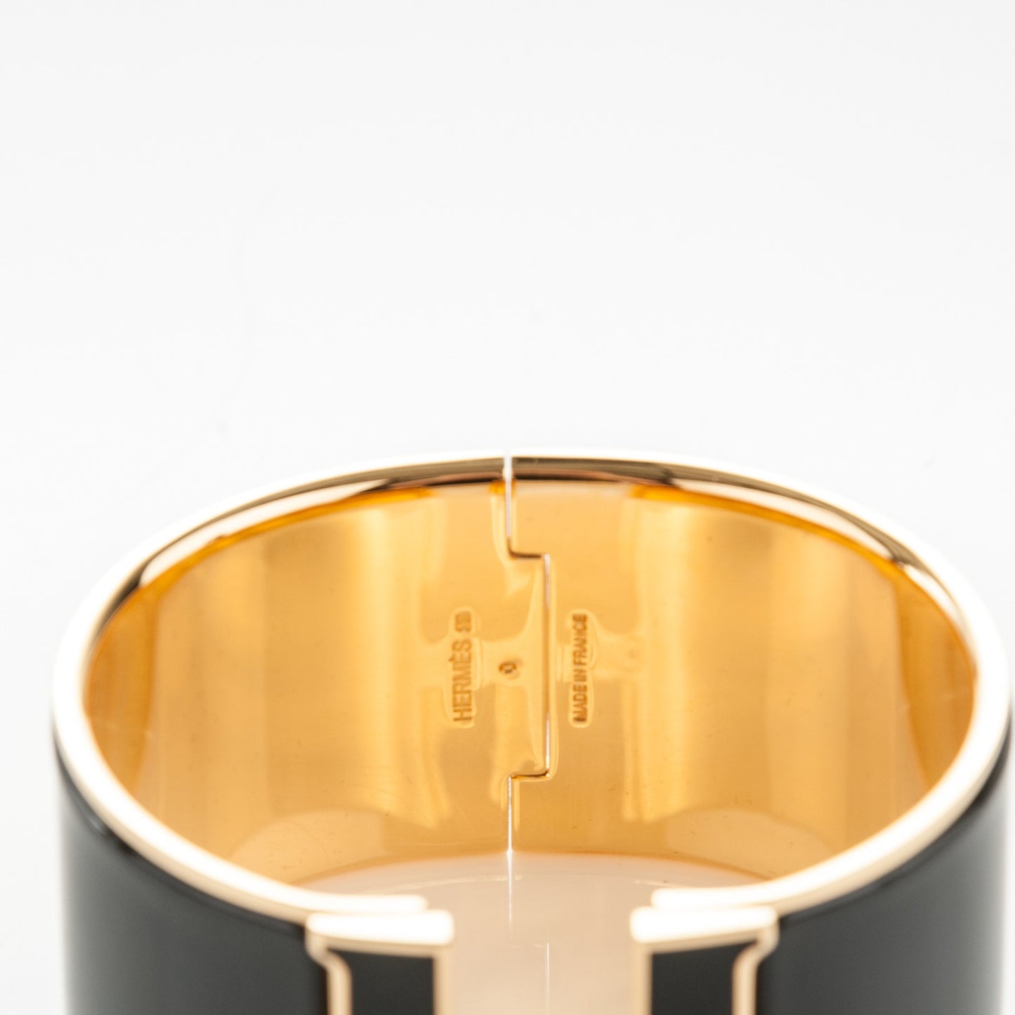 Enamel Extra Wide Clic Clac H Bracelet GM Black