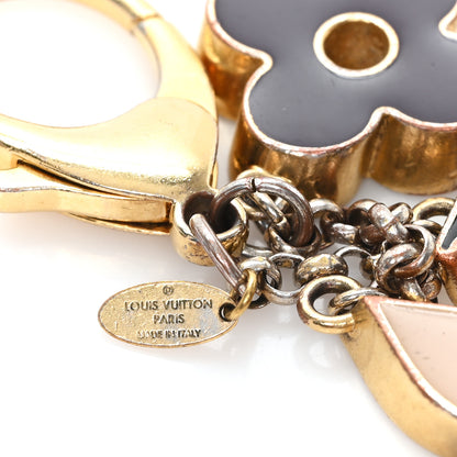 Louis Vuitton Metal Enamel Fleur De Monogram Bag Charm Dore 4 of 5