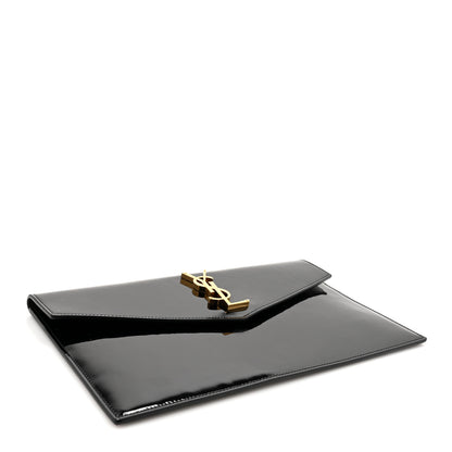 Saint Laurent Patent Calfskin Monogram Uptown Clutch Black 4 of 7
