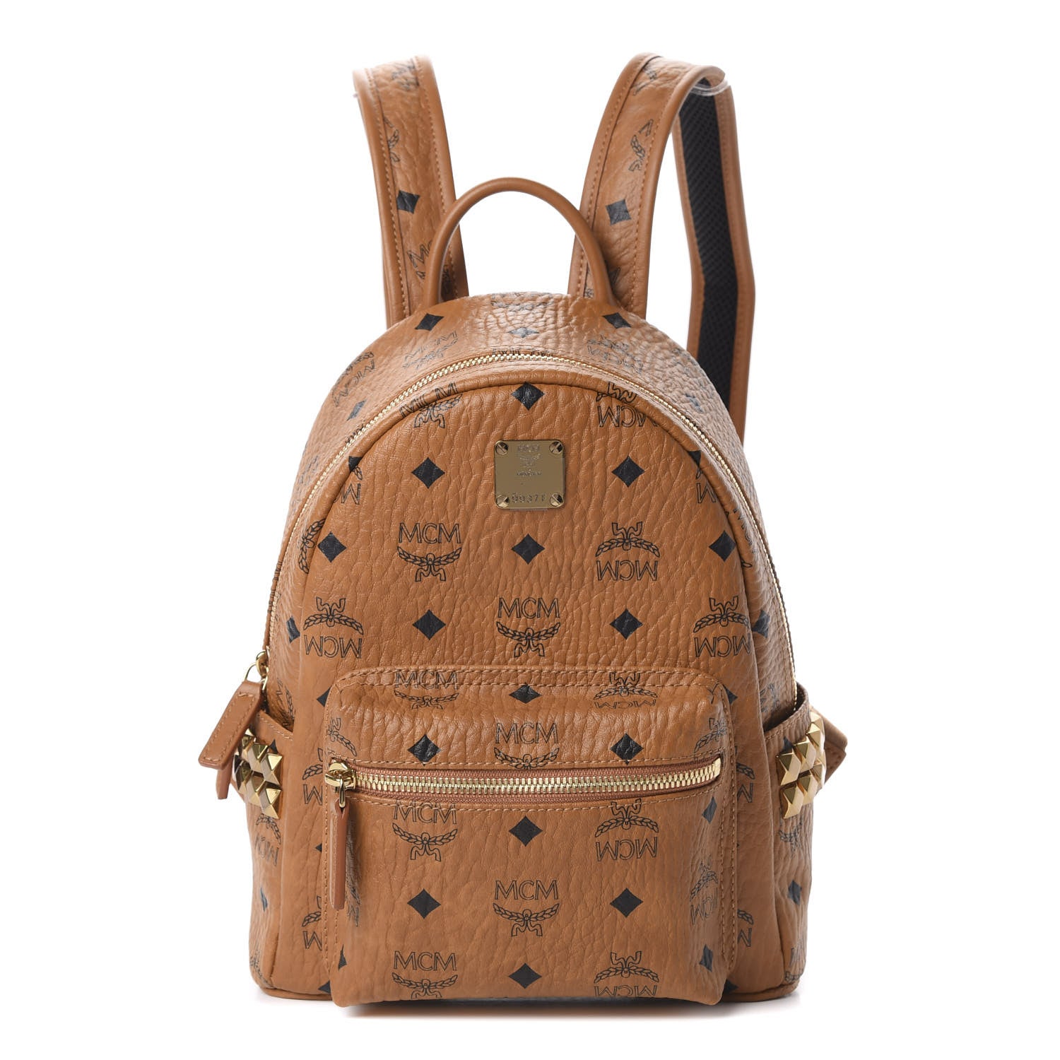 MCM Visetos Side Stud Mini Stark Backpack Cognac 1 of 9