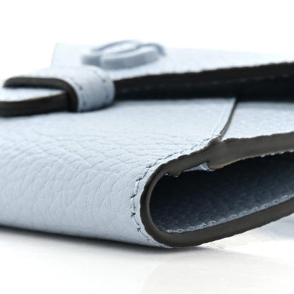 Gucci Dollar Calfskin Enamel Monochrome GG Marmont Envelope Strap Wallet Porcelain Light Blue 9 of 10