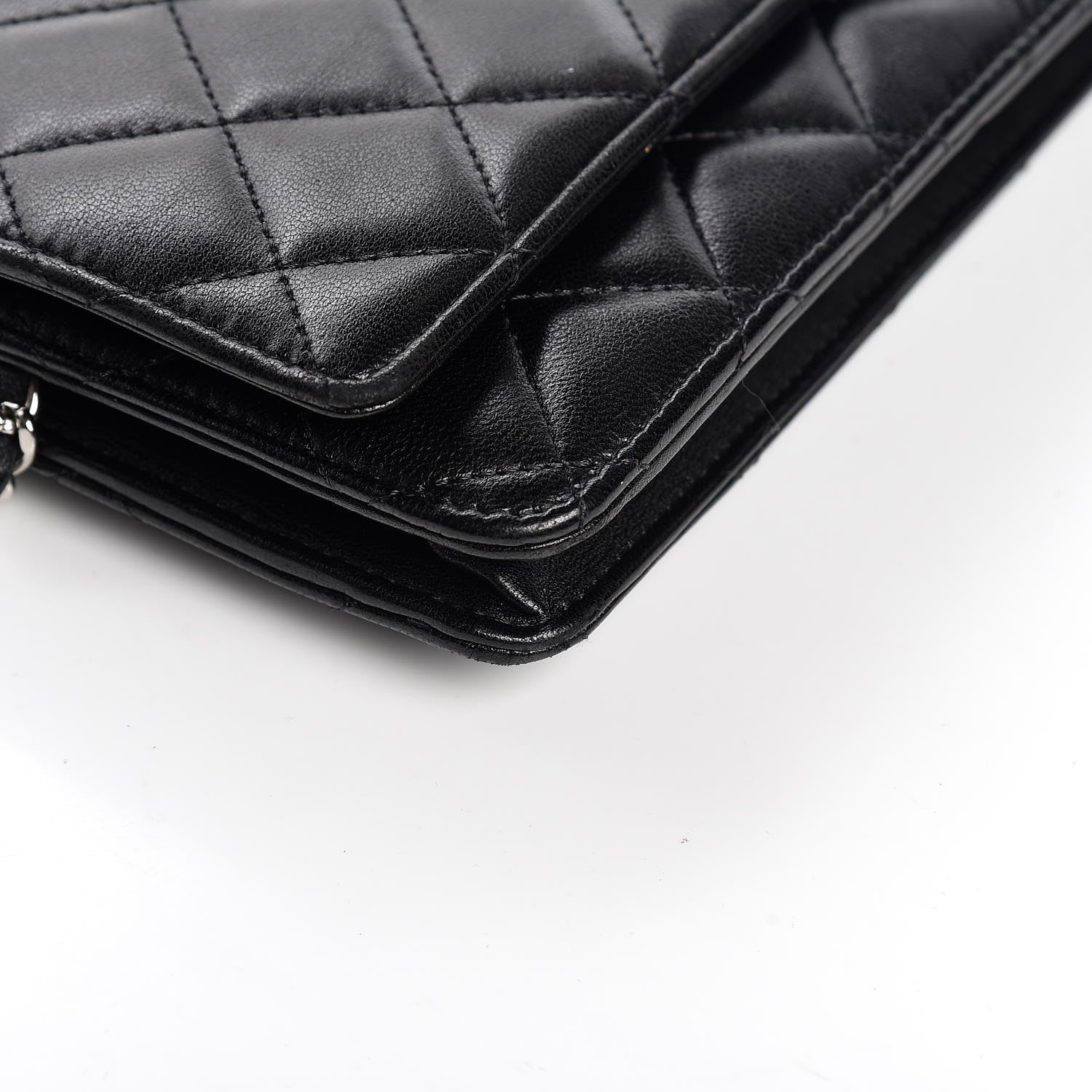 Chanel Lambskin Quilted Wallet On Chain WOC Black 9 of 15