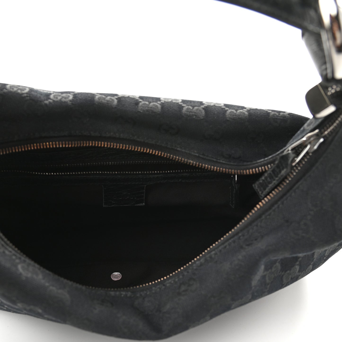 Monogram Medium Horsebit Chain Hobo Black