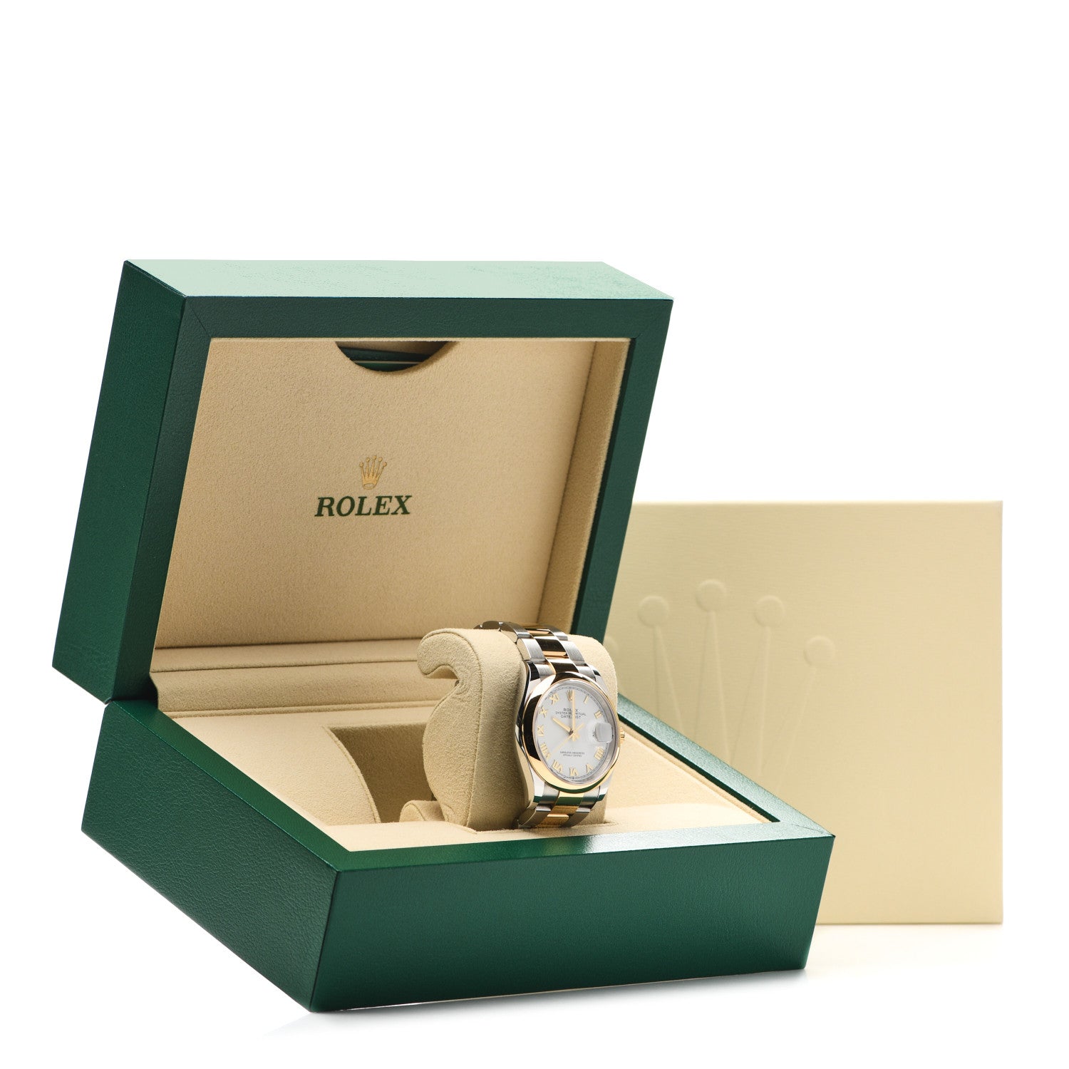 Rolex Stainless Steel 18K Yellow Gold 36mm Oyster Perpetual Datejust Watch White Roman 126203 5 of 5