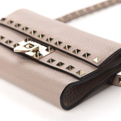 Valentino Garavani Grainy Calfskin Rockstud Double Flap Belt Bag Poudre 7 of 9
