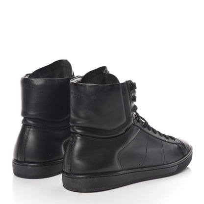 Saint Laurent Calfskin Mens Court Classic SL/01H High Top Sneakers 43.5 Black 4 of 11