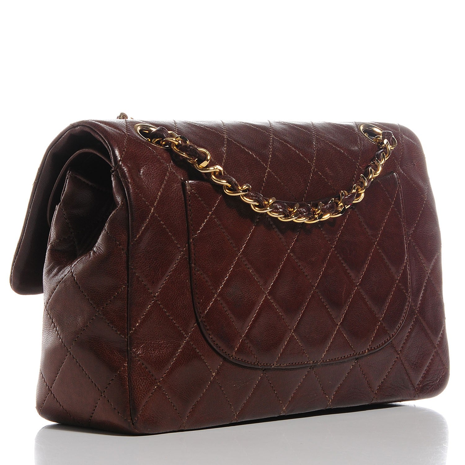 Chanel Lambskin Quilted Small Double Flap Brown 3 of 8