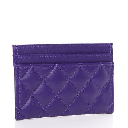 Chanel Lambskin Quilted Boy Card Holder Purple 2 of 8
