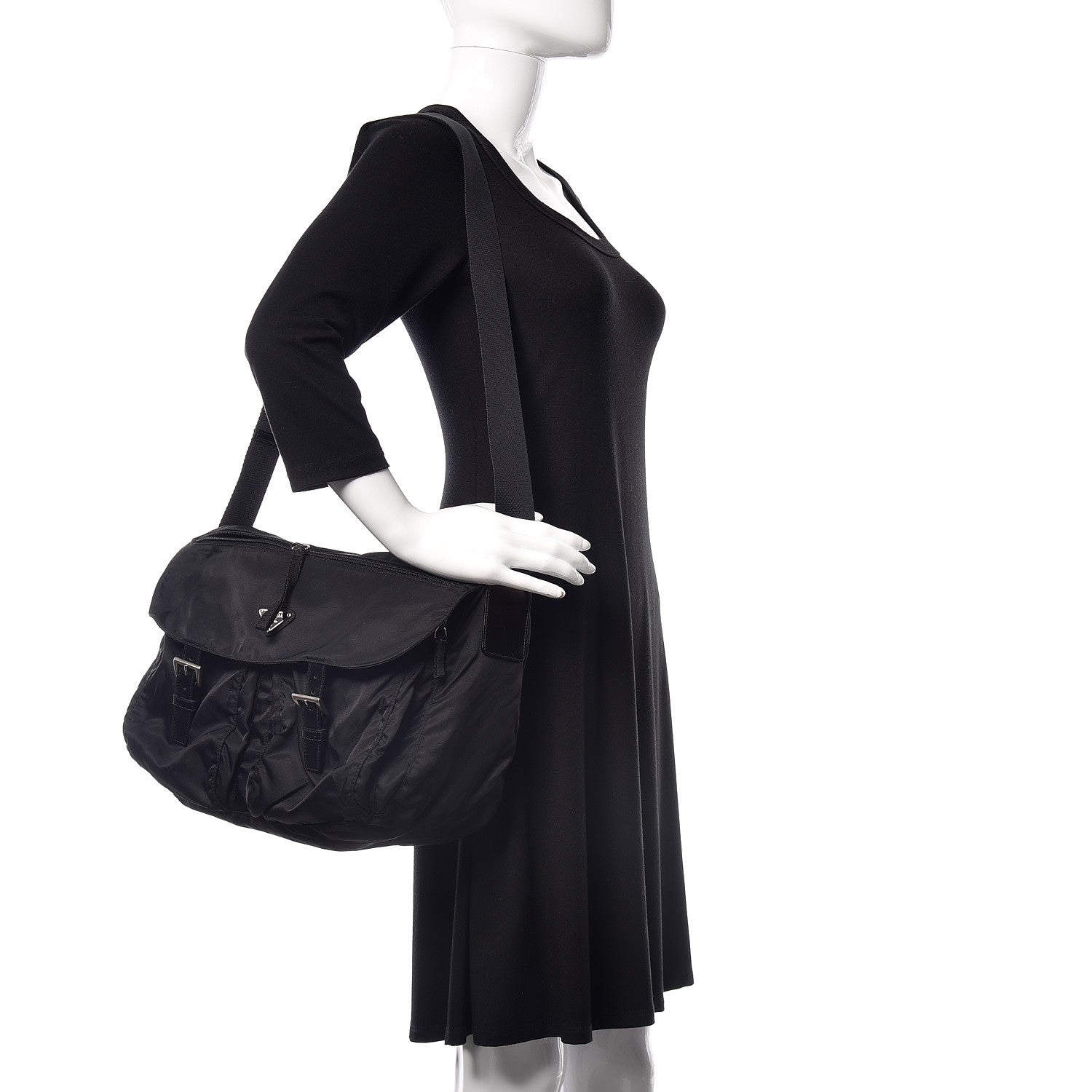 Prada Nylon Vela Messenger Bag Black 2 of 16