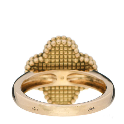 Van Cleef & Arpels 18K Yellow Gold Diamond Mother of Pearl Vintage Alhambra Ring 52 6 4 of 6
