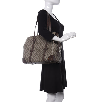 Gucci GG Supreme Monogram Textured Dollar Calfskin Medium Detail Tote Beige Ebony New Acero 2 of 9