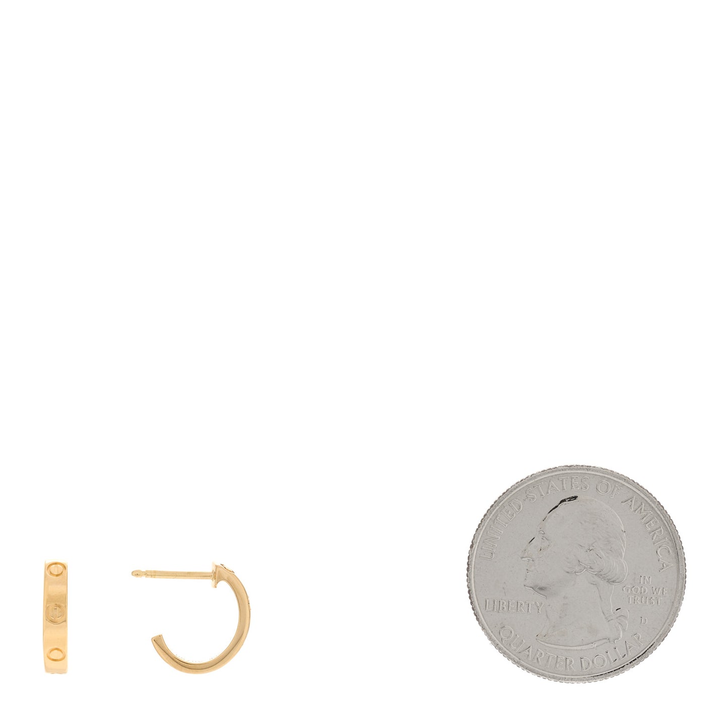 18K Yellow Gold Small LOVE Hoop Earrings
