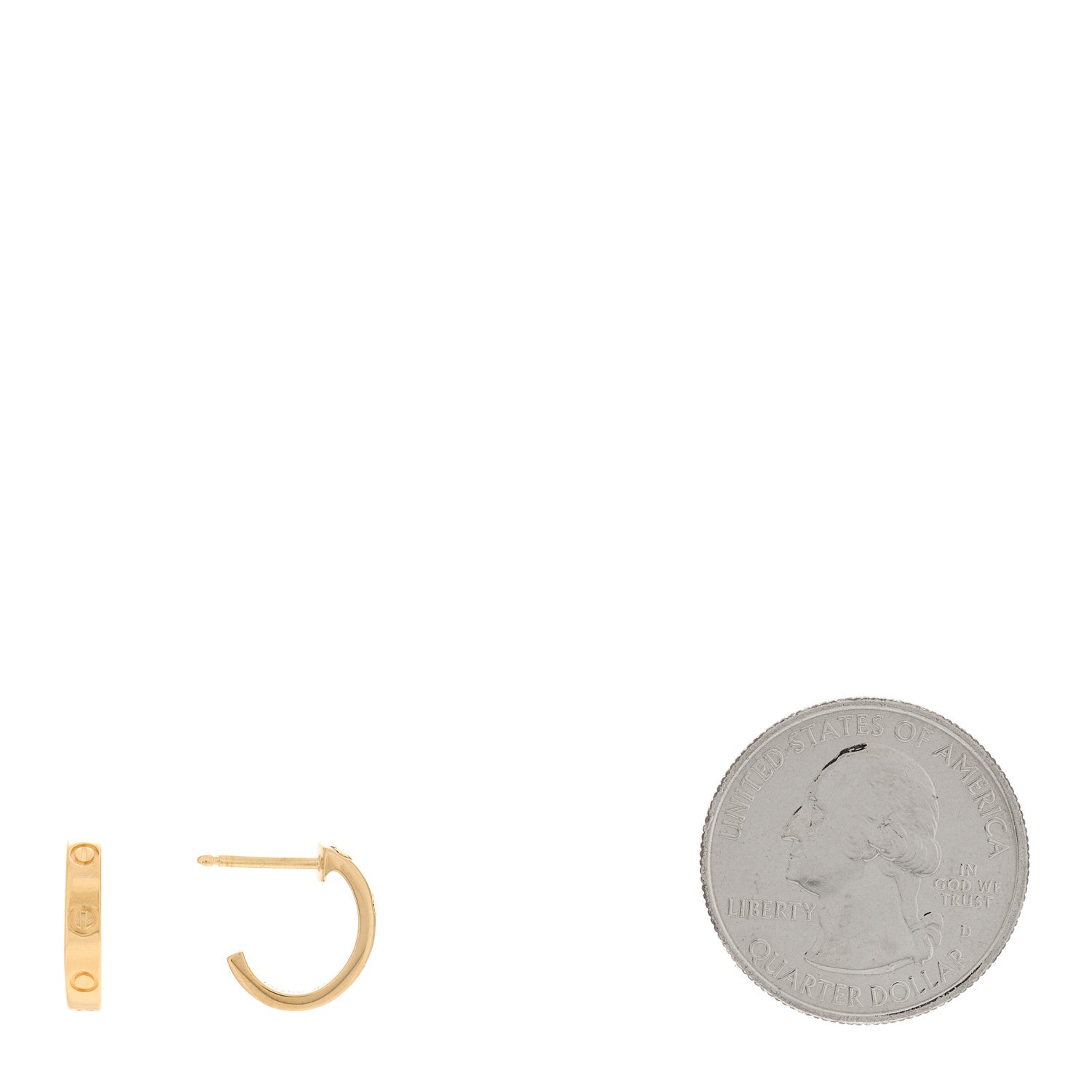 Cartier 18K Yellow Gold Small LOVE Hoop Earrings 2 of 5