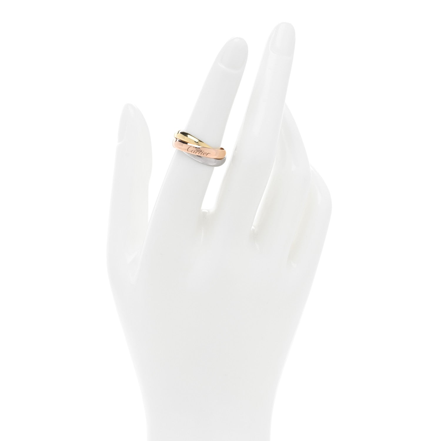 Cartier 18K Pink Yellow White Gold Classic Trinity Ring 2 of 5