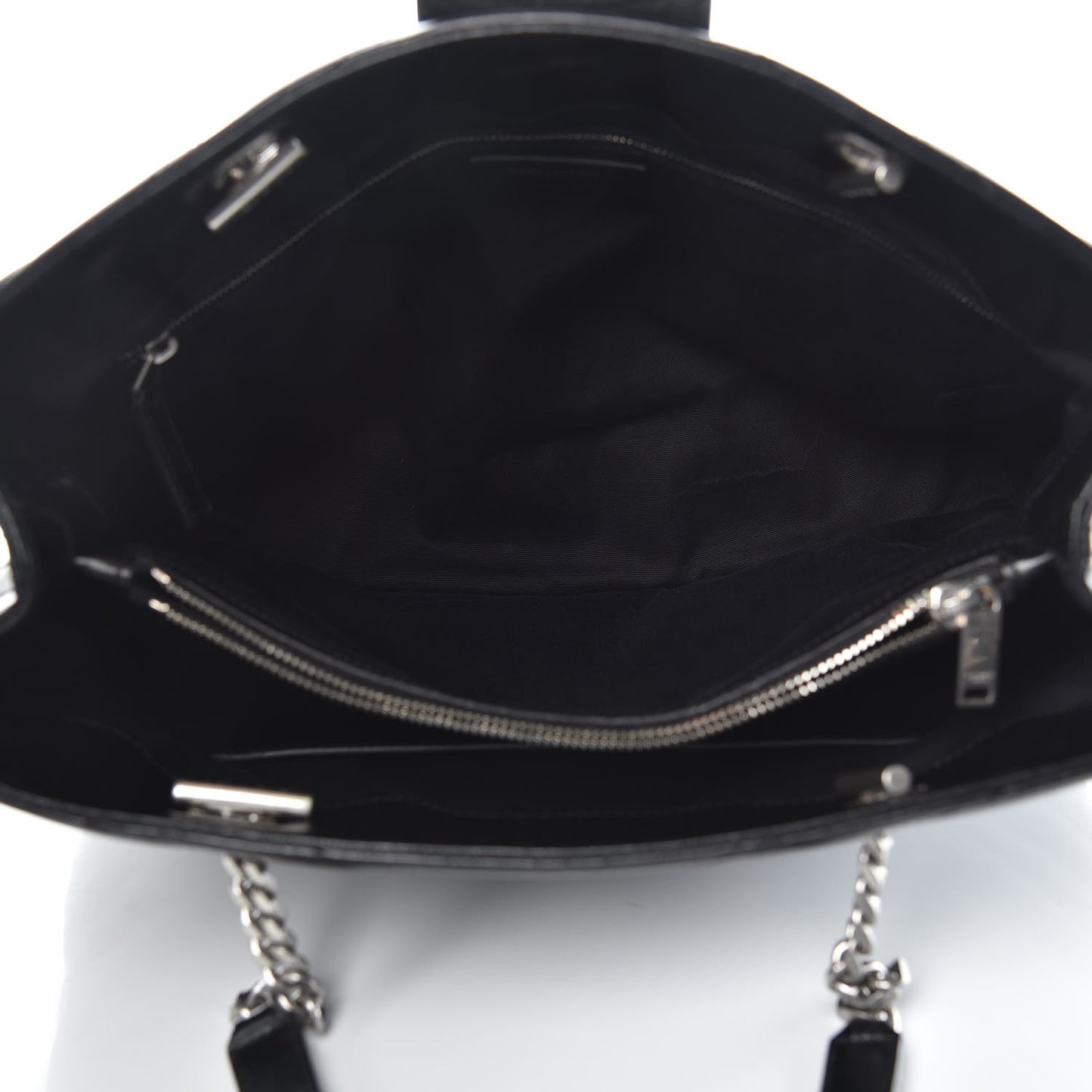Calfskin Y Quilted Monogram Large Loulou Shopper Black