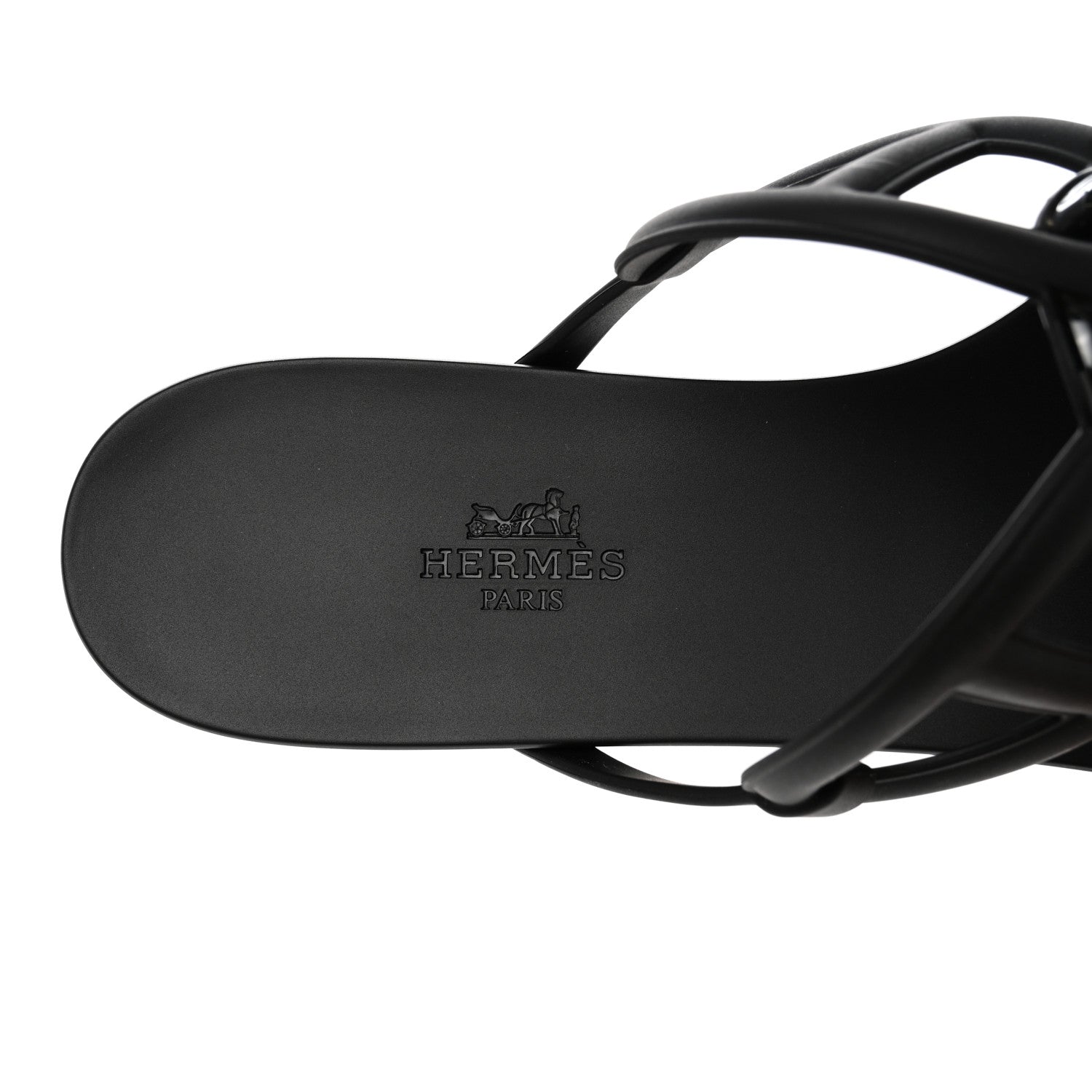 Hermes Rubber Womens Egerie Sandals 41 Black 7 of 9