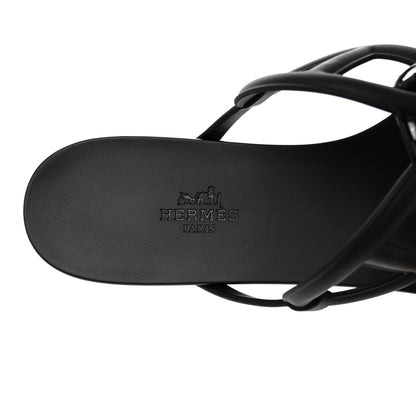 Hermes Rubber Womens Egerie Sandals 41 Black 7 of 9
