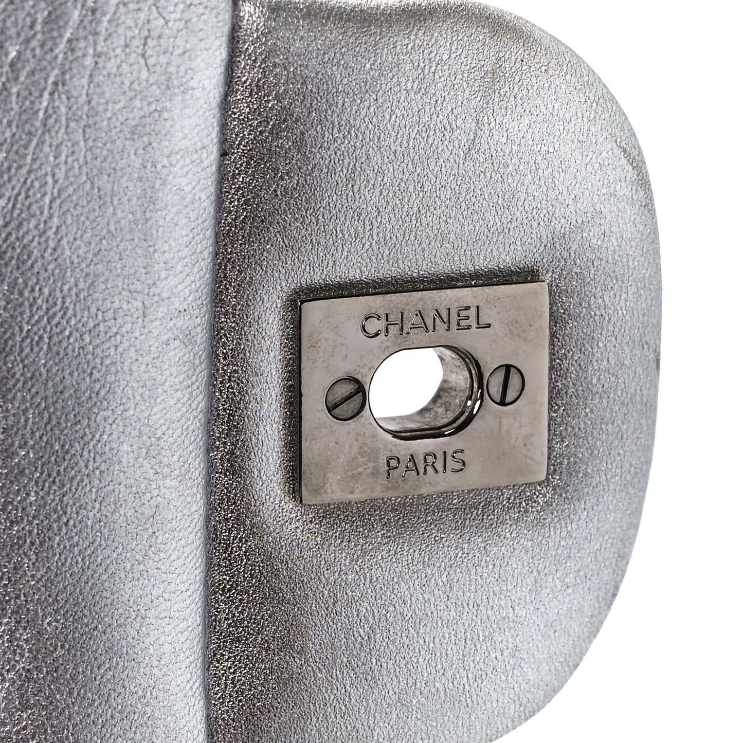 Metallic Lambskin Quilted Maxi Single Flap Silver