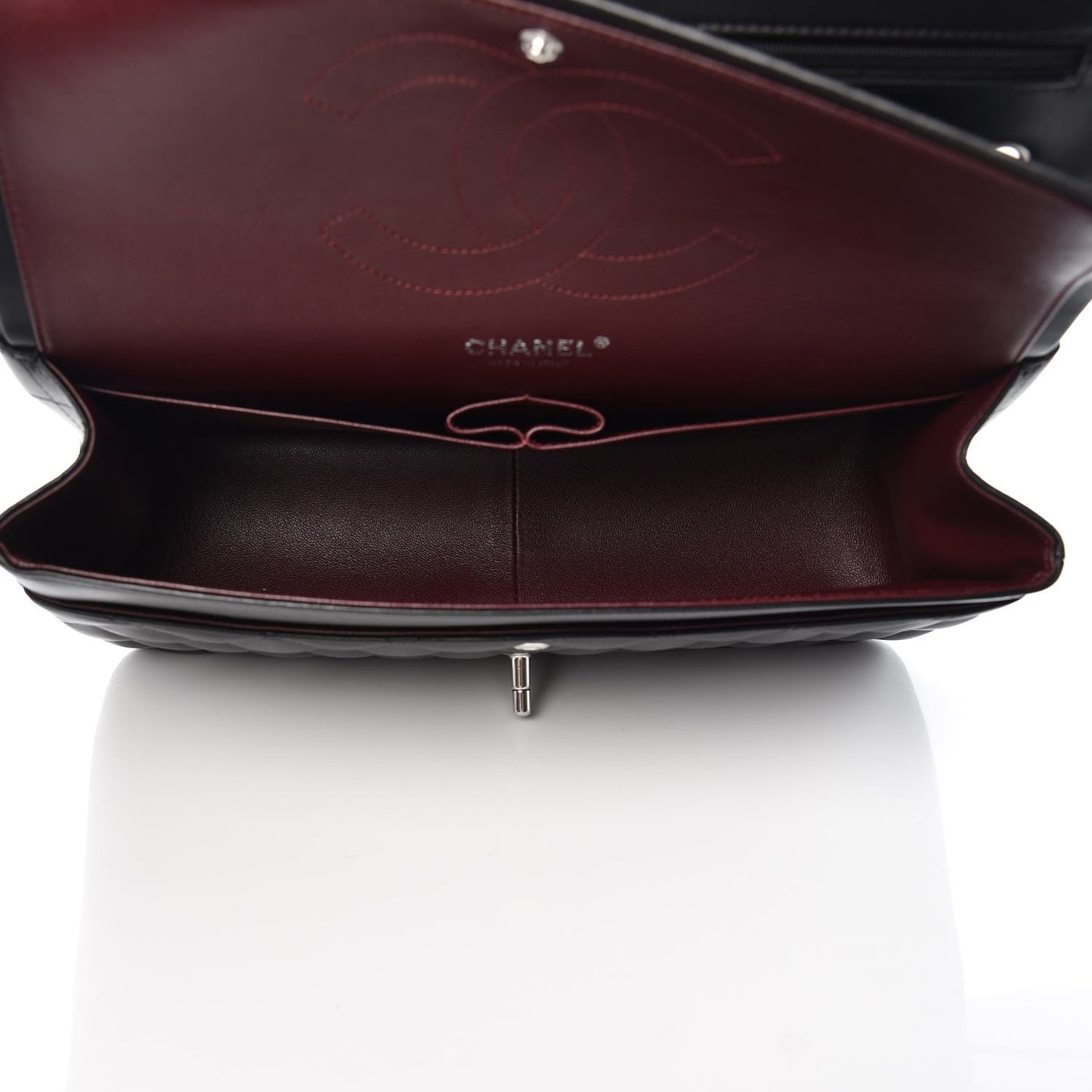 Lambskin Quilted Jumbo Double Flap Black