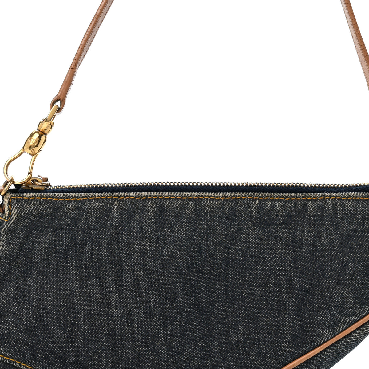 Denim Mini Saddle Pochette Navy