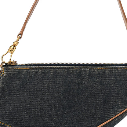 Christian Dior Denim Mini Saddle Pochette Navy 8 of 13