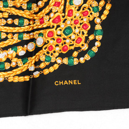 Chanel Silk Jewels Chain Scarf Black 3 of 3
